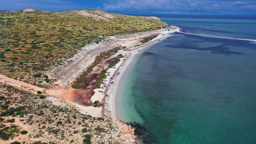 High angle view of beach