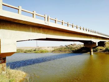 Bridge over river against clear sky