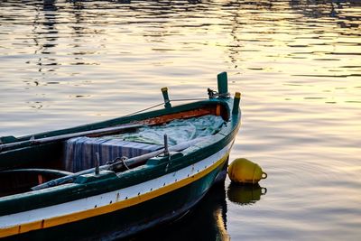 Boat floating on water