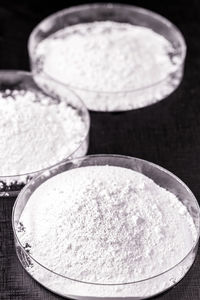 High angle view of bread in bowl on table