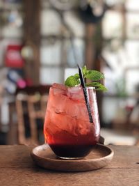Close-up of drink on table