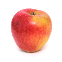 Close-up of apple against white background