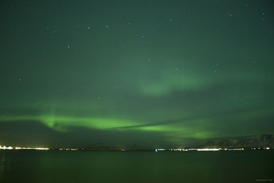 Scenic view of sea at night