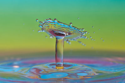 Close-up of water drop on glass surface