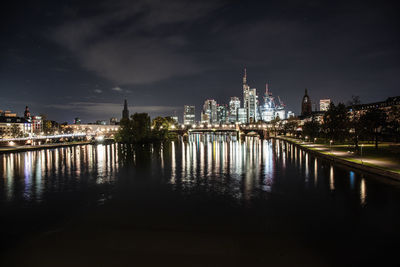 Illuminated city at night