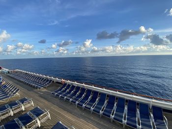 High angle view of sea against sky