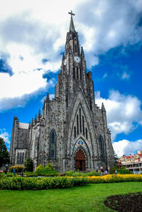 Low angle view of cathedral against cloudy sky