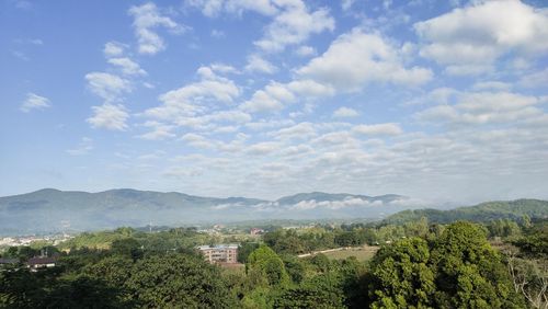 High angle view of townscape against sky