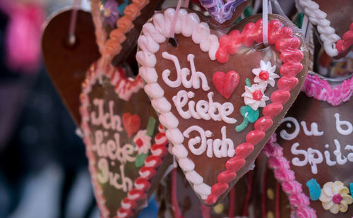 Close-up of heart shape for sale in market