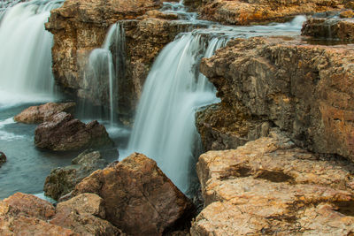 Scenic view of waterfall