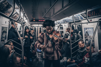 People in train