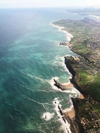 High angle view of sea against sky