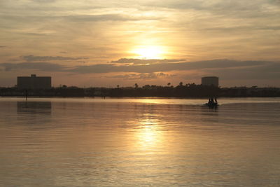 Scenic view of sea at sunset