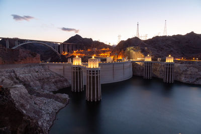 Hoover dam at sunset