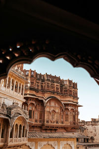 Low angle view of historical building against sky