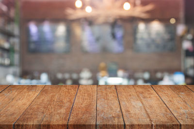 Close-up of illuminated table