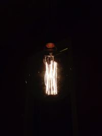 Close-up of illuminated electric light