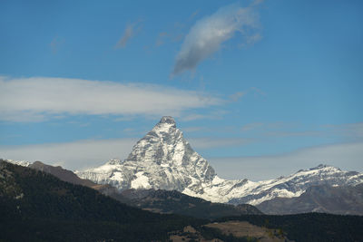 Matterhorn mountain range of the alps, located between switzerland and italy