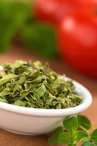 Close-up of salad in bowl on table