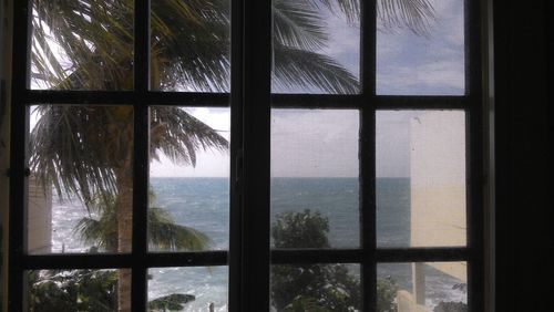 Sea seen through window