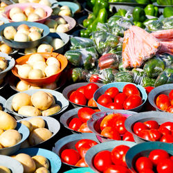 High angle view of chopped fruits