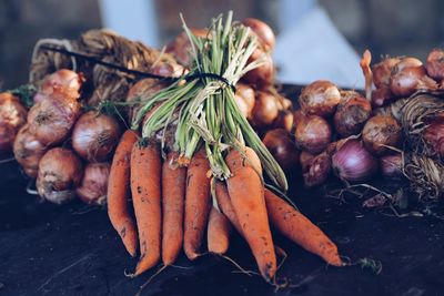 Close-up of vegetables for sale in market