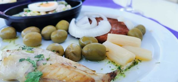 Close-up of meal served in plate