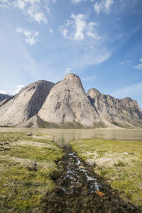 Small creek flowing into the owl river, akshayak pass