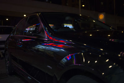 Light trails on street in city at night