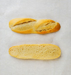 High angle view of bread on table