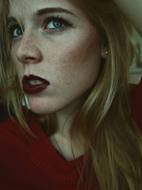 Close-up of beautiful young woman