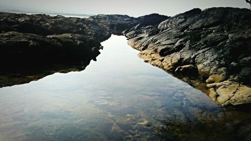 Aerial view of rock formations