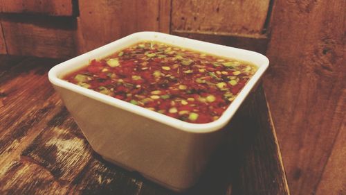 Close-up of served food in bowl