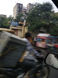 Traffic on road in city