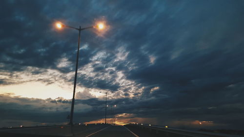 View of road at sunset