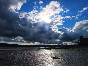 Scenic view of beach against sky