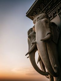 Low angle view of statue