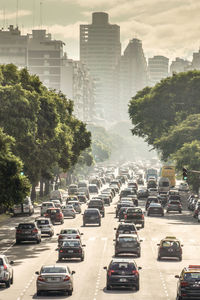 Cars moving on road in city