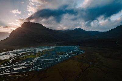 Scenic view of mountains against sky