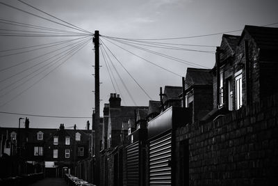 Low angle view of buildings against sky in city