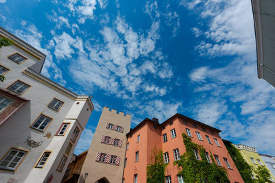 Low angle view of residential buildings against sky