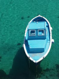 High angle view of boat in water