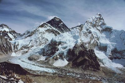 Snowcapped mountains against sky