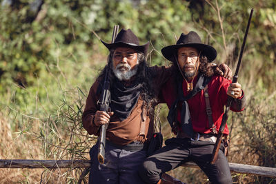 Two senior hunters take a break.