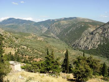 Scenic view of mountains against sky