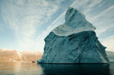 Scenic view of frozen sea against sky