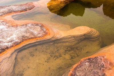 High angle view of volcanic landscape