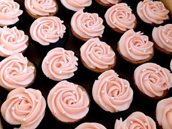 High angle view of cupcakes