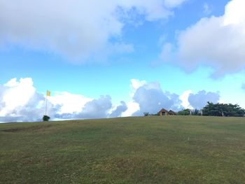 Scenic view of field against sky