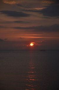 Idyllic shot of sea against sky during sunset